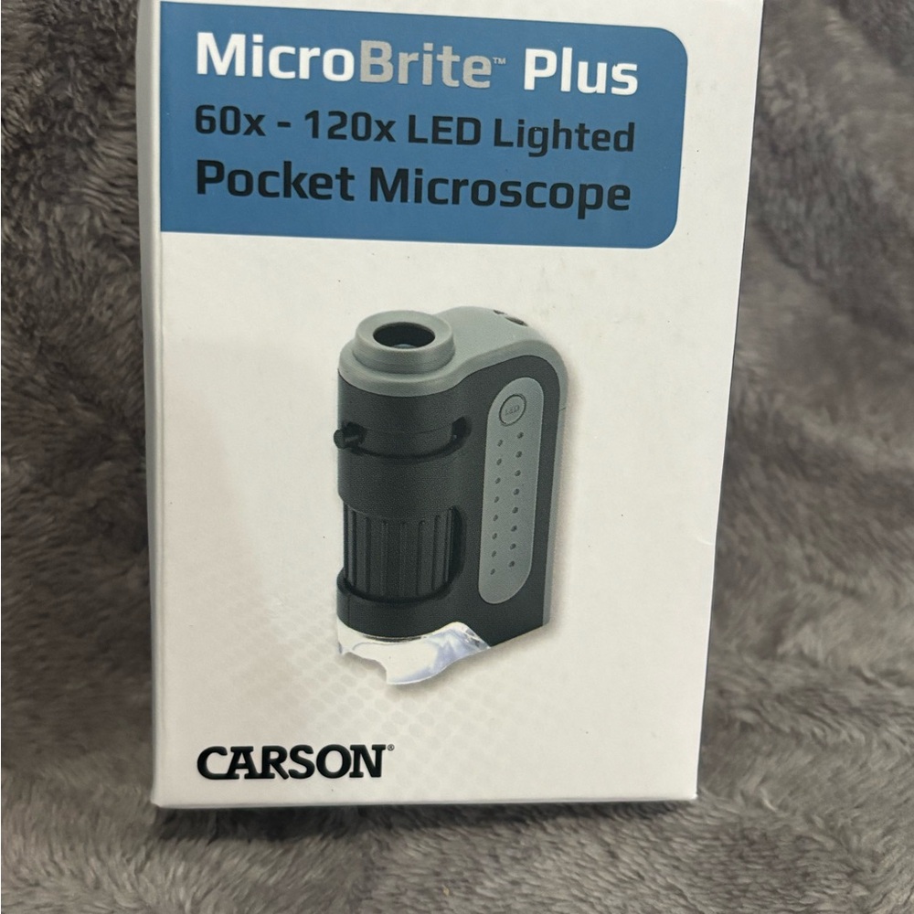 Carson MicroBrite Plus 60x-120x LED Lighted Pocket Microscope, Portable Handheld - Picture 2 of 6